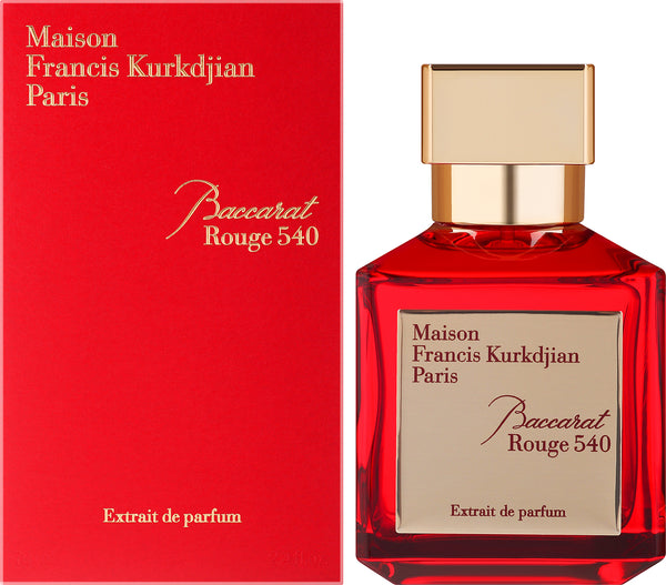 Maison Francis Kurkdjian Baccarat Rouge 540 Extrait - Eau de Parfum bottle, luxurious and intense fragrance with notes of amber, saffron, and cedarwood