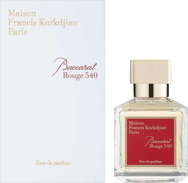 Maison Francis Kurkdjian Baccarat Rouge 540 Eau de Parfum with a rich blend of jasmine, saffron, and cedarwood, offering a luxurious and timeless fragrance.